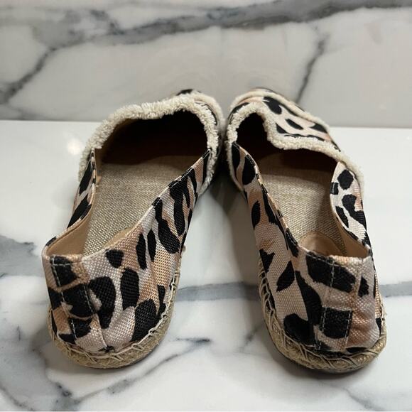 Schutz | Women's Black Brown Leopard Print Beachy Espadrilles Slip-ons Sz 8 - Picture 5 of 6